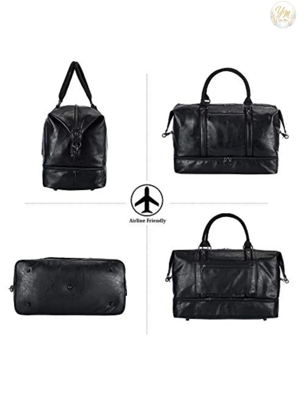 Overnight Travel Duffel Bag with Shoe Pouch, Carry-On Weekender